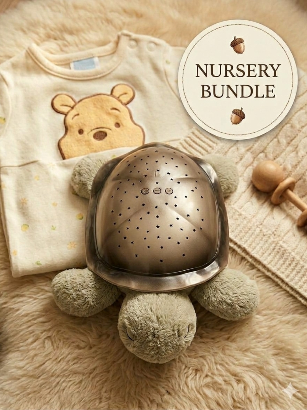 New Parent Starter Sleep Bundle: Disney Pooh Gown & Twilight Turtle